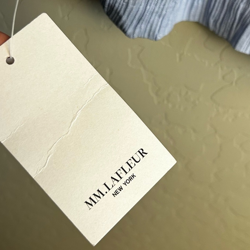 NWT M.M. LaFleur Willoughby midi Skirt Pleat Jersey light blue Size 8 - Picture 5 of 9